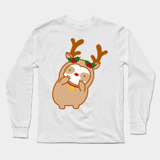 Cute Christmas Reindeer Sloth Long Sleeve T-Shirt